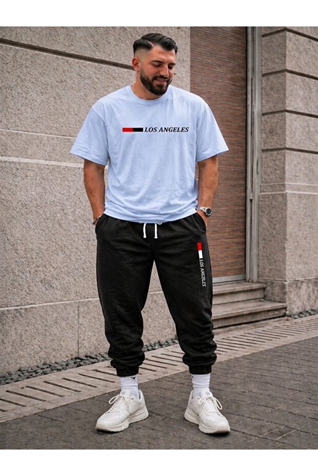 Unisex T-Shirt and Sweatpants Los Angeles Printed Set
