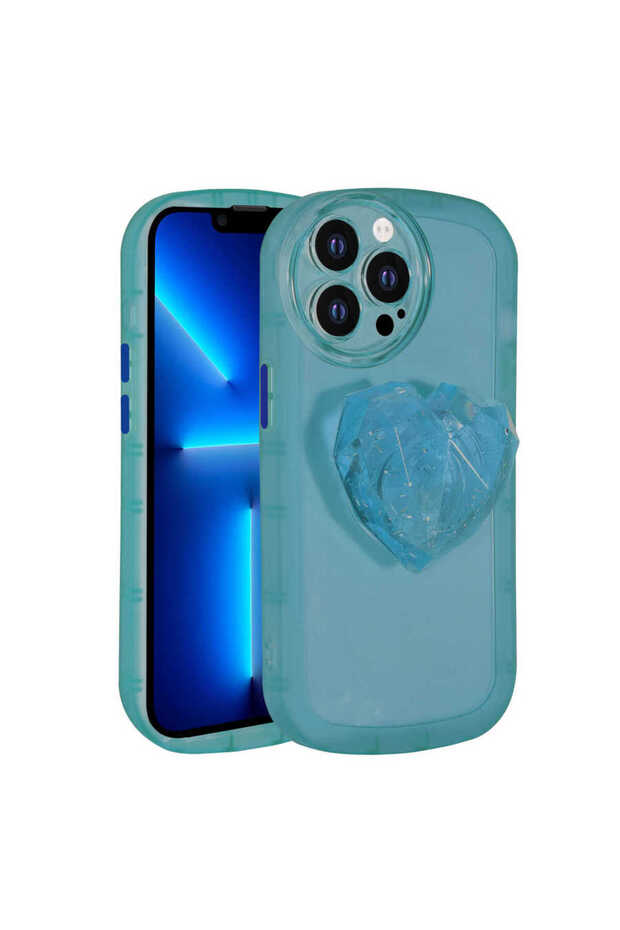 iPhone 12 Pro Compatible Camera Protected Colorful Brsa Ofro Case with Pop Socket-Blue