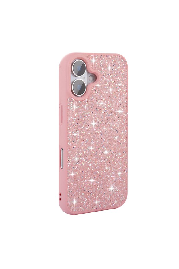 iPhone 16 Plus Case Shiny Gemstone Design Brsa Diamond Cover - Pink