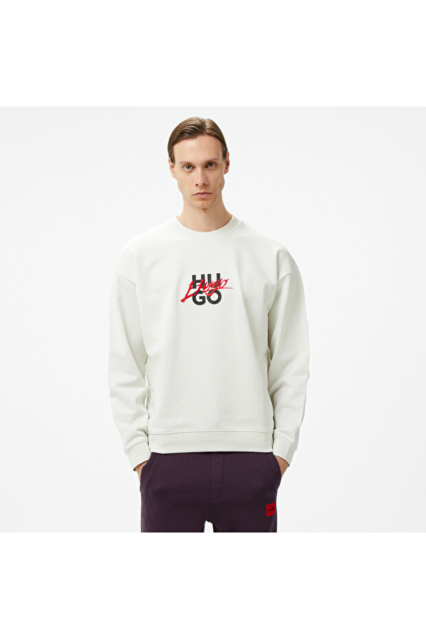 Dlogonty Erkek Beyaz Sweatshirt - 1