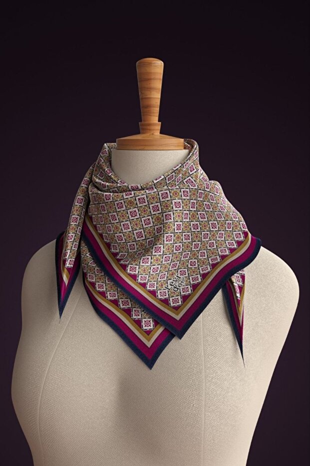 Geometric Pattern Sparkling Crystal Scarf - 5
