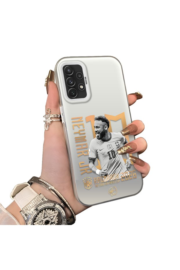 Samsung Galaxy A72 Compatible Hard Acrylic Back Silicone Edge Lens Protection Case