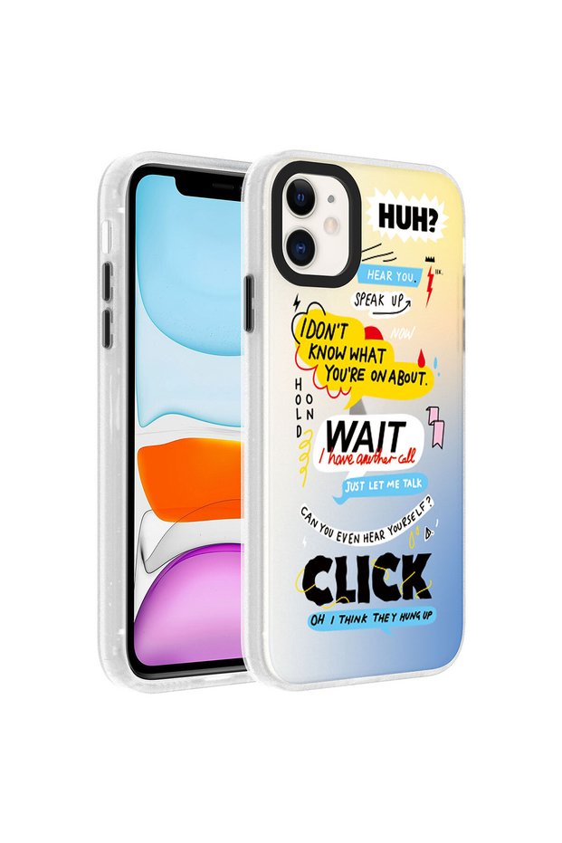 iPhone 12 Compatible Patterned Brsa Dragon Hard Case-Words