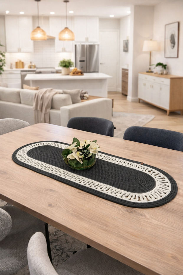 Modern Natural Jute, Wicker, American Service Table, Coffee Table Cover Runner. 33X100