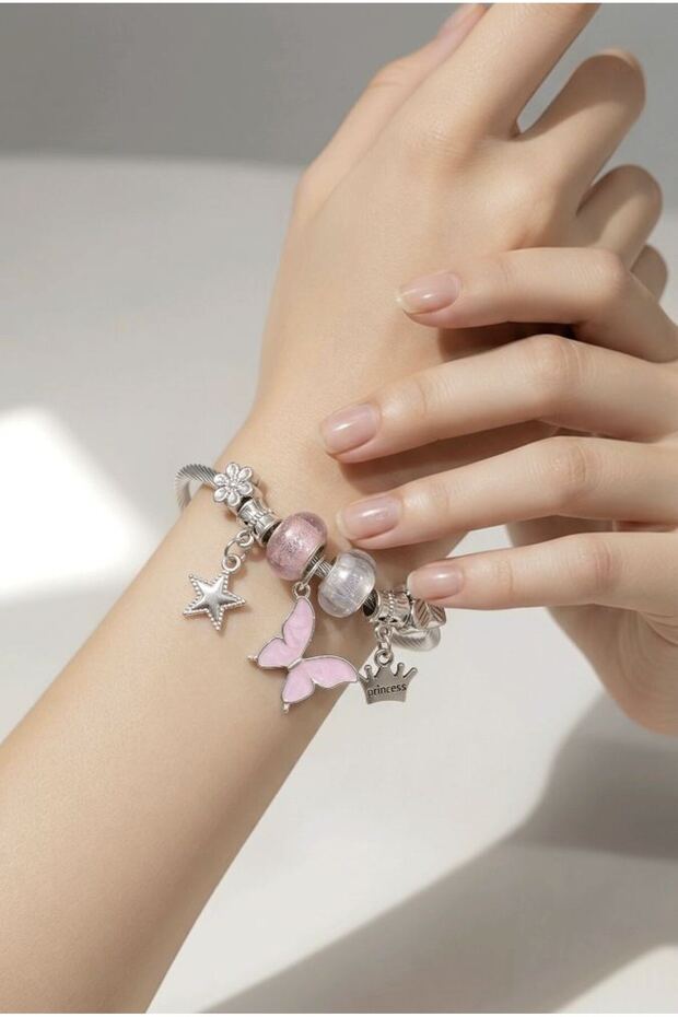 Colorful Beaded Steel Bracelet