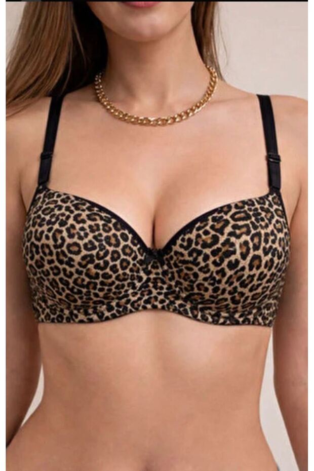 Leopard Bra Without Support and Without Pad - 3
