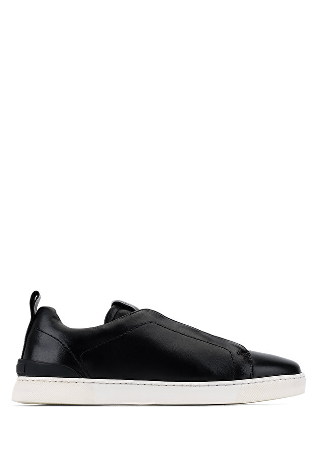Men's Genuine Leather Black Sneakers & Sports Shoes