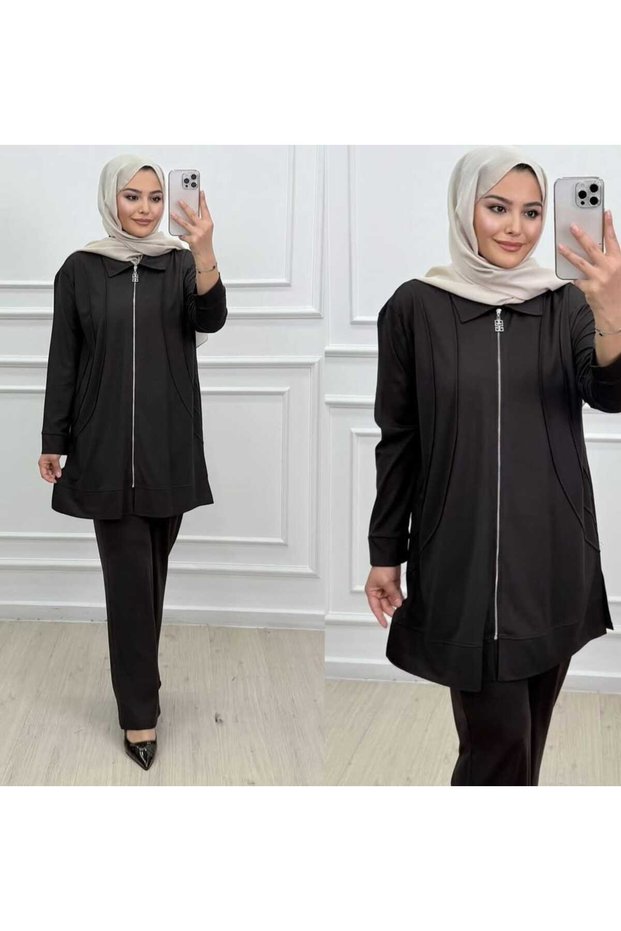 Silk Interlock Pants Hijab Suit