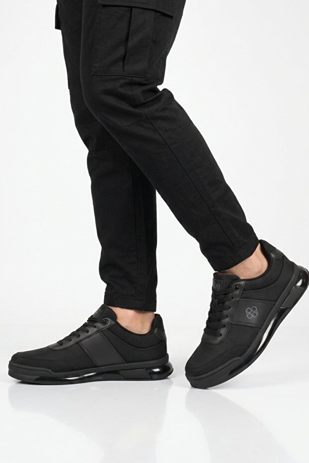 Black-Black Mesh Lightweight Flexible Men's Sports Shoes Bst-2088 m