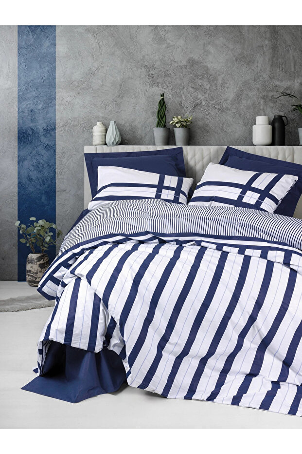 Modeline Ranforce Single Duvet Cover Set Nifty Navy Blue