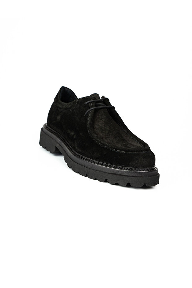 598 Black Suede Leather Classic Men's Shoes