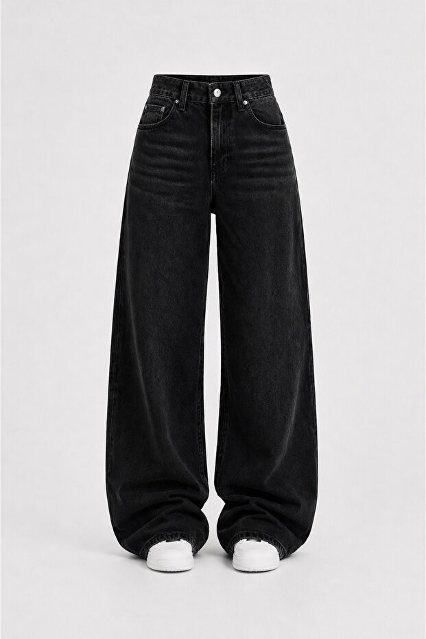 J&KSTORES Baggy Salaş Pocket Bol Paça Retro Görünümlü Jean Pantolon
