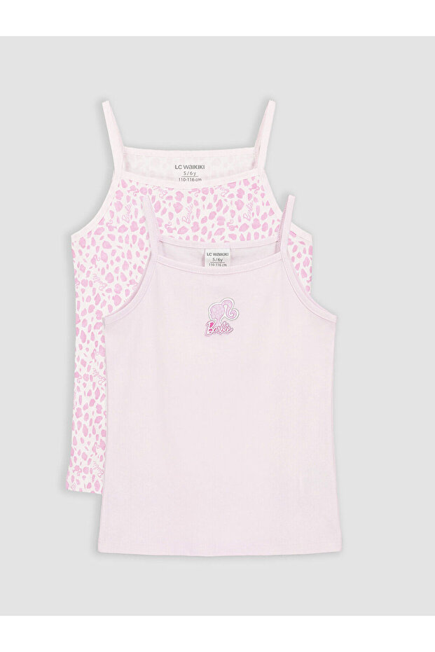Barbie Printed Rope Strap Girls' Undershirt 2-Piece Set