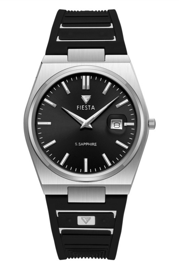 Black Silicone Cord Men's Wristwatch L-F601055