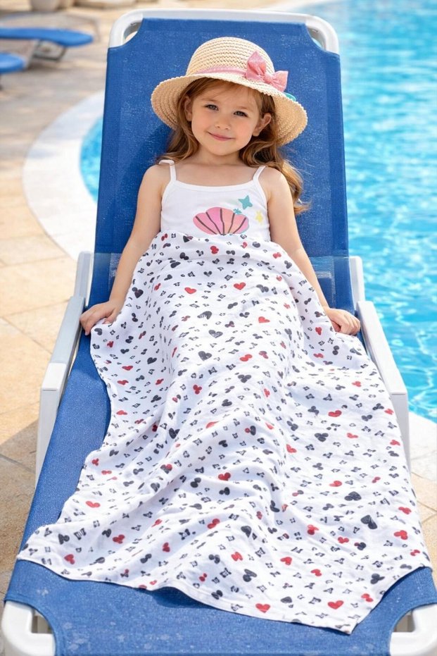 100% Bamboo Heart Muslin Blanket & Blanket for Baby Girl & Boy