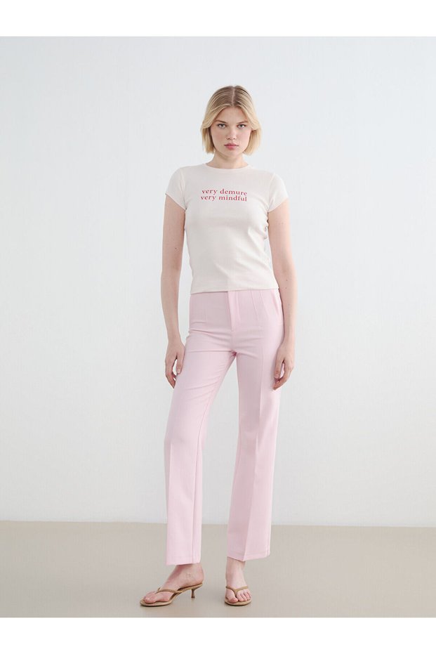 Ozmarka New Season High Waist Slim Fit Women's Trousers