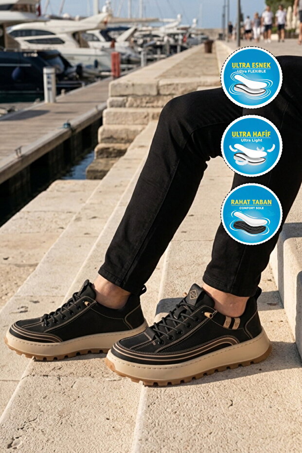 Black Mesh Flexible Breathable Men's Casual Shoes 26Y514 m