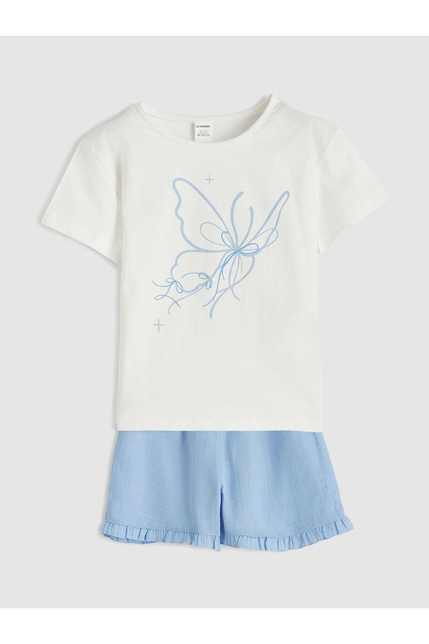 Vizyon New Season Cherry Printed T-Shirt and Shorts 2-Piece Set