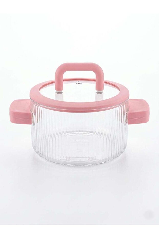 Premium Borosilicate Glass Cooking Pot 1.8 Liter Capacity | Transparent Design | Silicone Handle