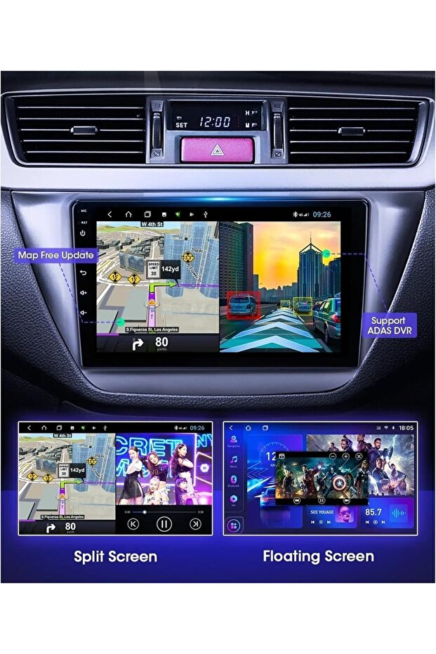 android screen Mitsubishi Lance Model 2000-2009 carplay android auto reverse camera included - 6