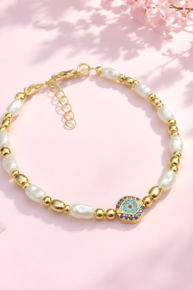 Pearl Evil Eye Protection Women's Bracelet