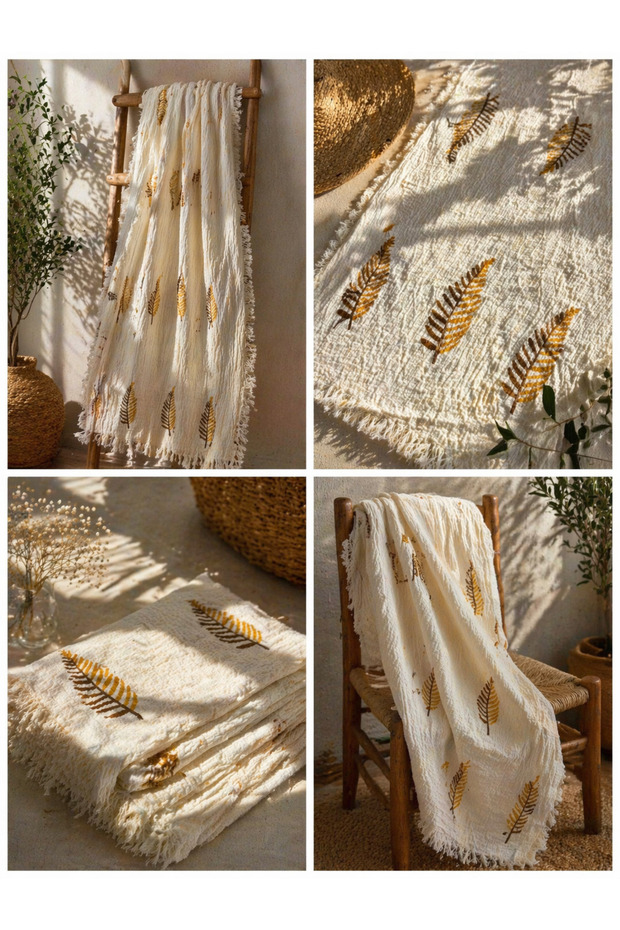 Muslin Cotton Peshtemal and Beach Towel-Octopus Printing Technique Water Absorbent and Quick-Drying Stylish Design-