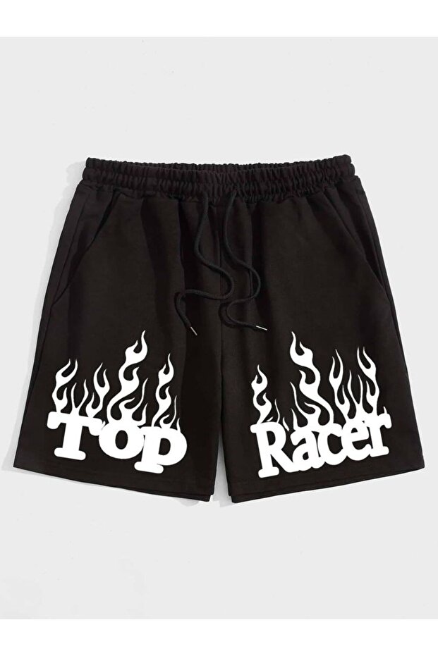 Elanco Unisex Graphic Printed Black Shorts Streetwear Comfortable Fit