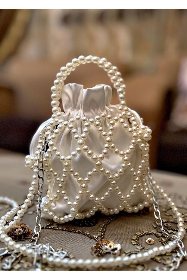Pearl Bag - Evening Dress Bag - Bridal Bag - Graduation Bag