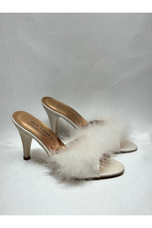 Feather bridal drawing slippers