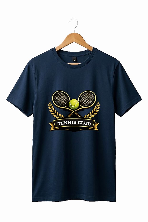Unisex Retro Tennis Club Graphic Printed Short Sleeve Summer Tennis Sport Cotton Basic T-Shirt