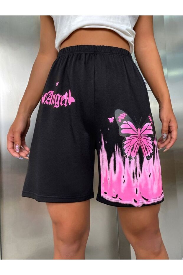 Elanco Unisex Graphic Printed Black Shorts Streetwear Comfortable Fit
