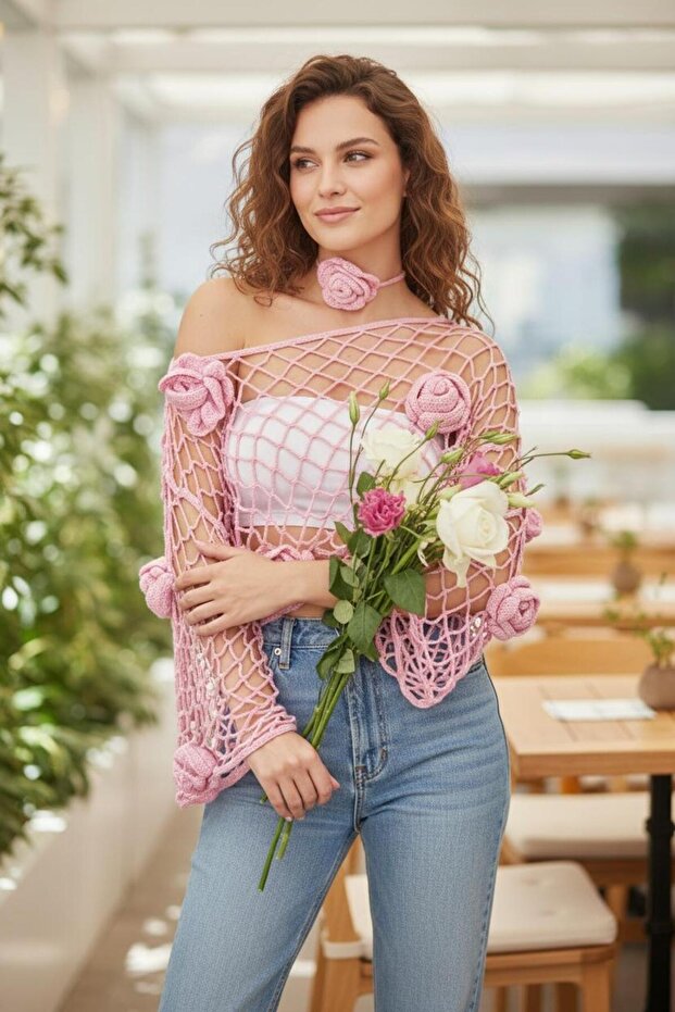 Hand-Knitted Women's Blouse