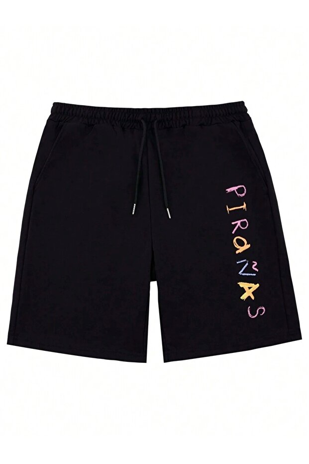 Elanco Unisex Graphic Printed Black Shorts Streetwear Comfortable Fit