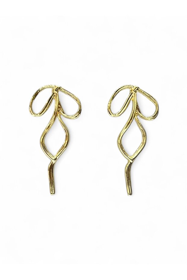 Gold Color Bow Earrings
