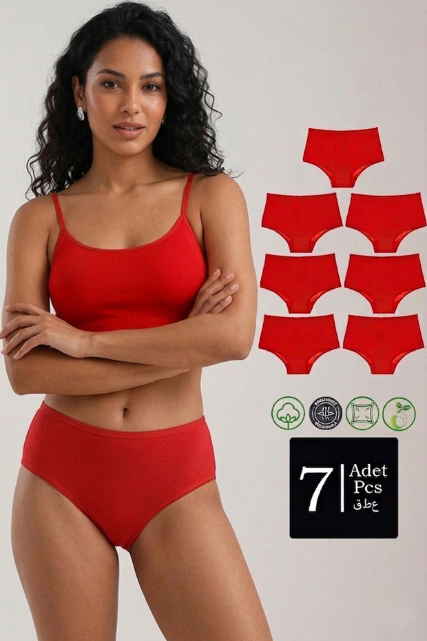 Cotton 7-Pack High Waist Lifting Effect Bato Panties