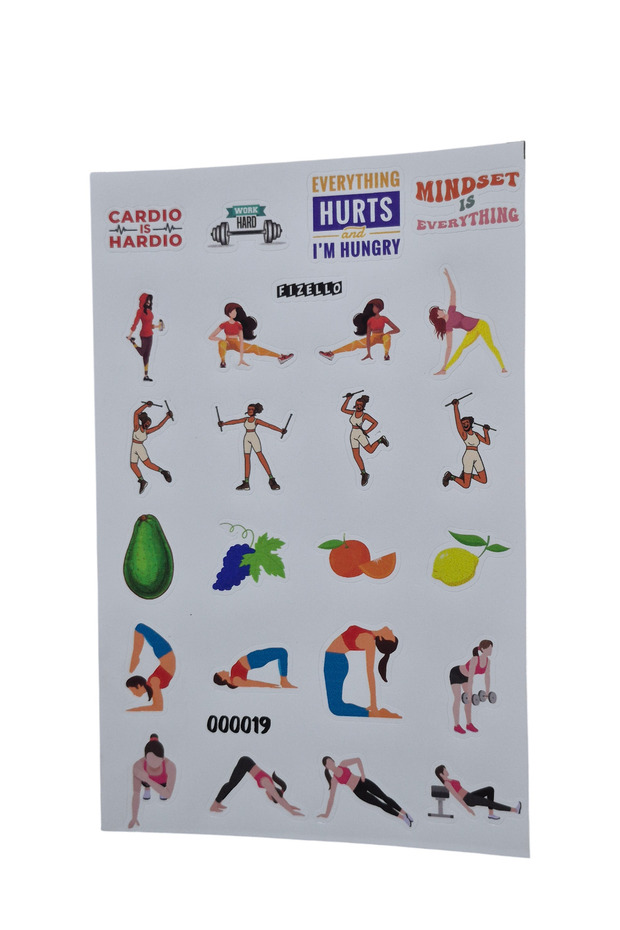 Pre-Prepared Sticker Set for Fitness - 24 Stickers - Foil Cut