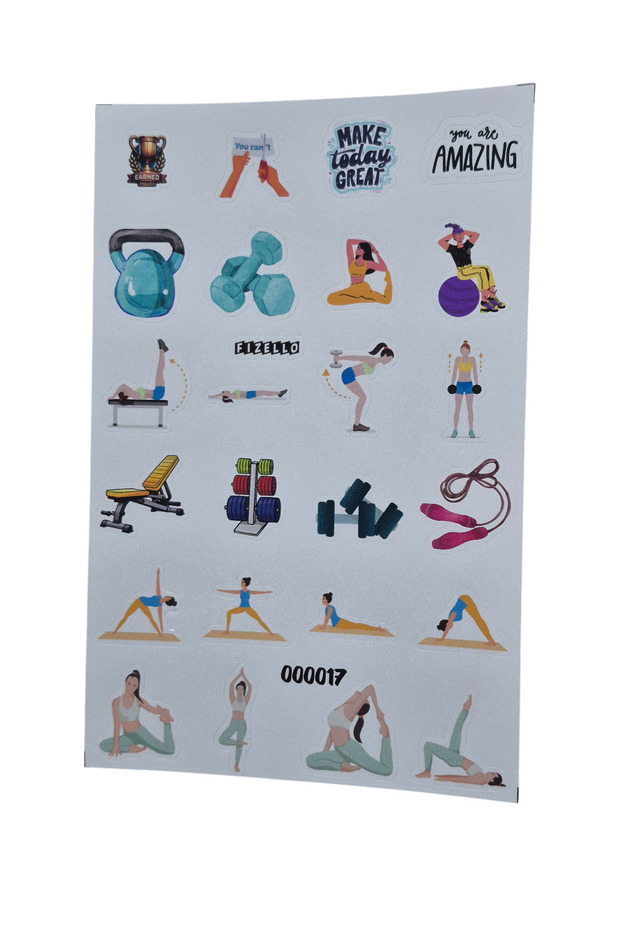 Pre-Prepared Sticker Set for Fitness - 24 Stickers - Foil Cut