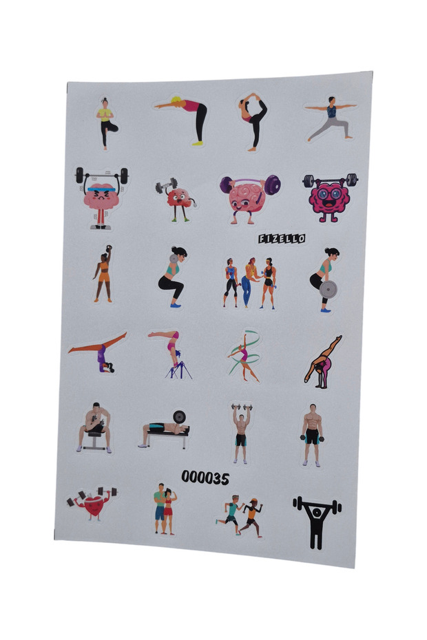 Pre-Prepared Sticker Set for Fitness - 24 Stickers - Foil Cut