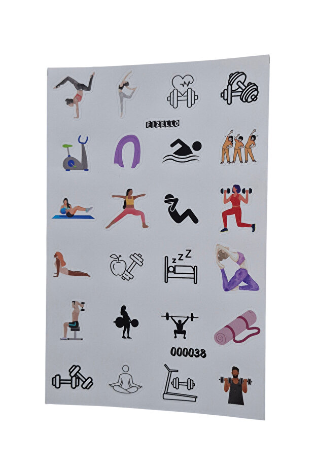 Pre-Prepared Sticker Set for Fitness - 24 Stickers - Foil Cut