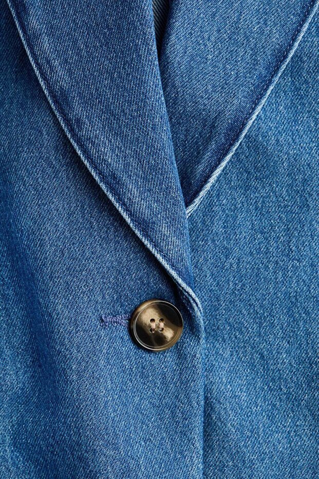 Single-breasted denim blazer - 6