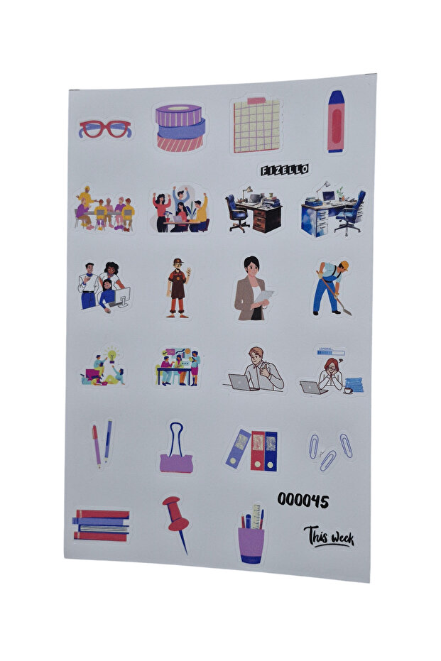 Prepared Sticker Set for Office Business Life - 24 Pieces Stickers - Foil Cut