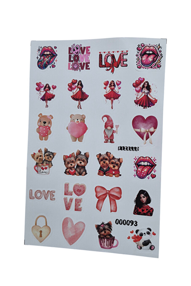 Love and Lover Themed Sticker Set - 24 Stickers - Foil Cut