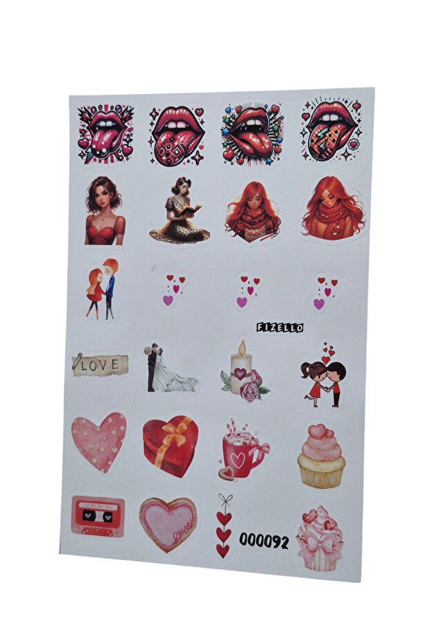 Love and Lover Themed Sticker Set - 24 Stickers - Foil Cut