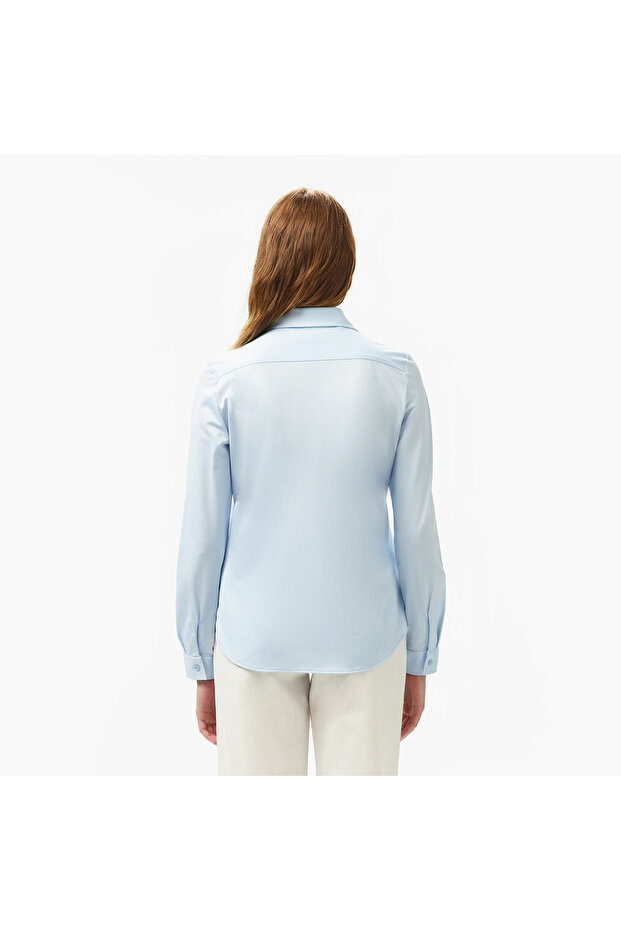 Kadın Slim Fit Açık Mavi Gömlek - 3