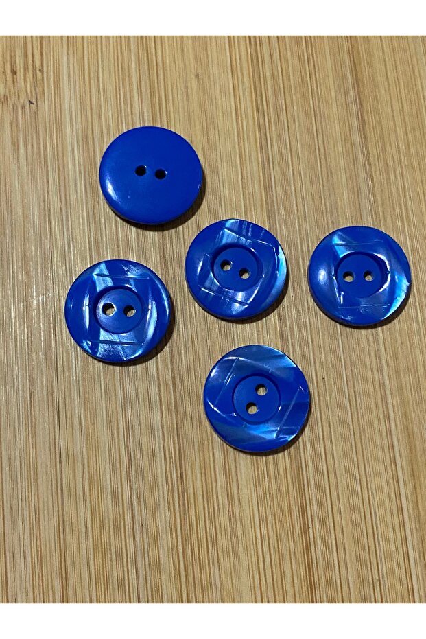Button 18 mm 5 Pieces Saks Blue