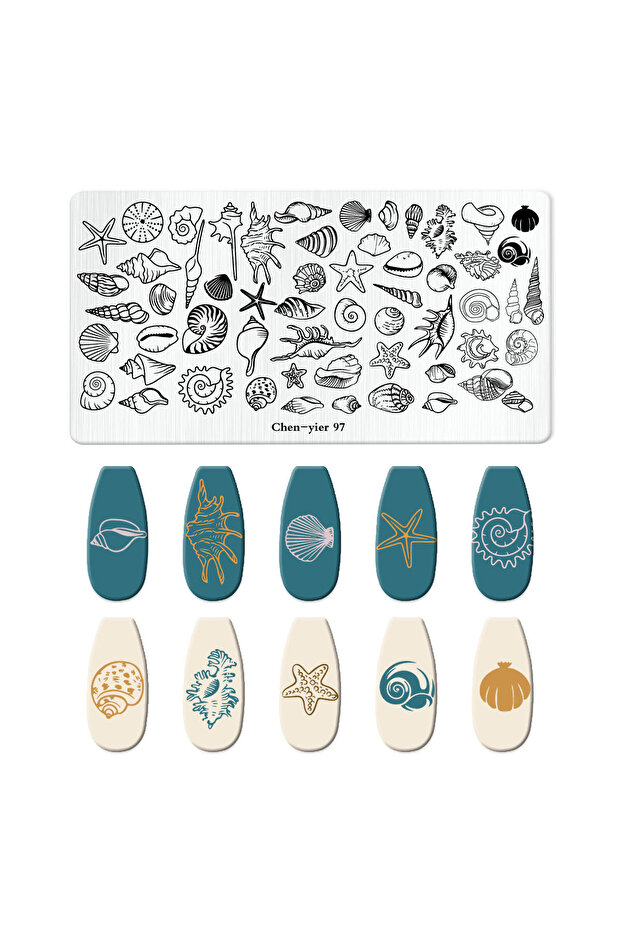 CY-97 Blue Ocean Fish Animal Nail Art Stamping Plates Cartoon Cat Moon Triangle Image Stencils for N