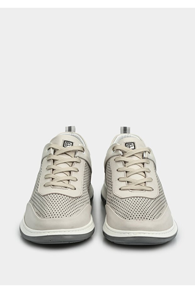 Bej Deri Erkek Sneaker - 3