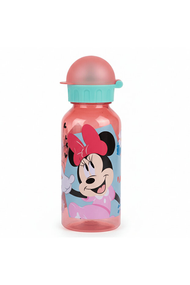 Minnie Mouse Reusable Plastic Water Bottle Pink 370 ml Kids Drinking Bottle BPA Free School Bot