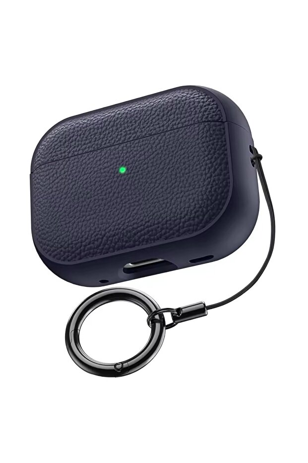 for AirPods Pro 3 Blue for AirPods Pro 3 Generation Leather Case with Keychain Cover Protective Sle