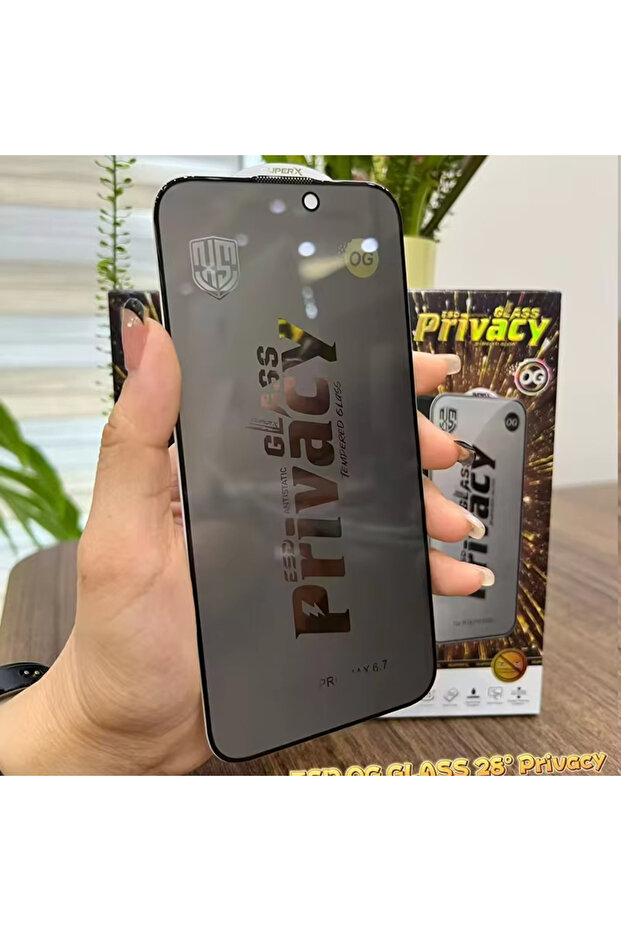 3 Pieces iPhone 16 Pro Max 3Pcs OG ESD 28° Privacy Tempered Glass Screen Protector Cover Film For iP